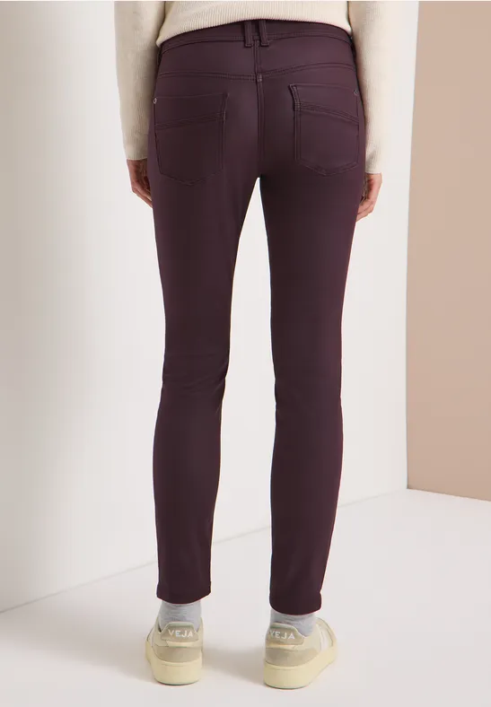 Hose im Leder-Look eggplant red