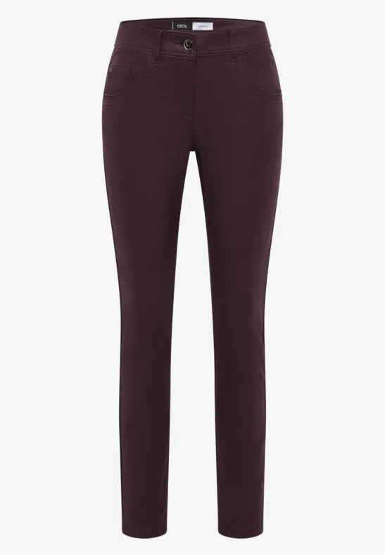Hose im Leder-Look eggplant red