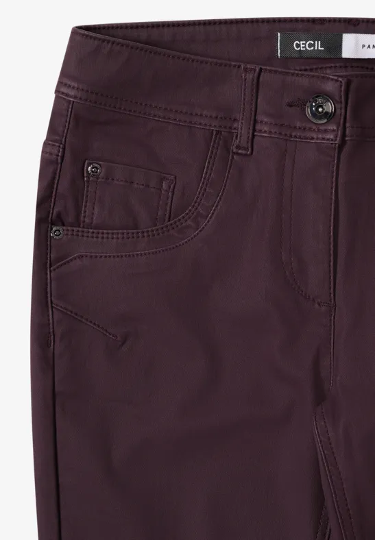 Hose im Leder-Look eggplant red