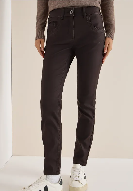 Hose im Leder-Look tartufo brown