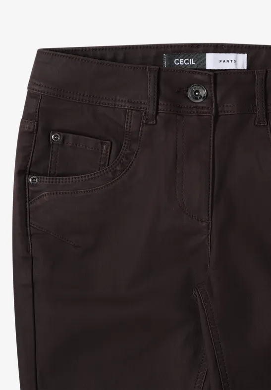 Hose im Leder-Look tartufo brown