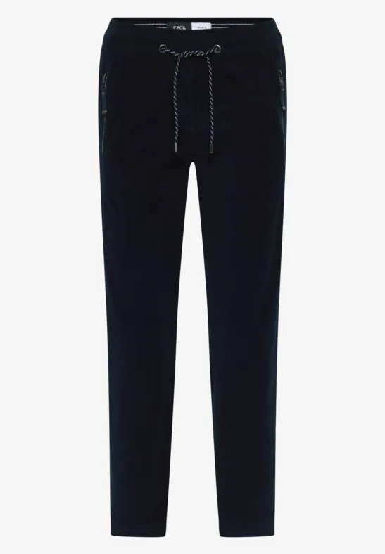 Cordhose im Causal Fit dark blue corduroy