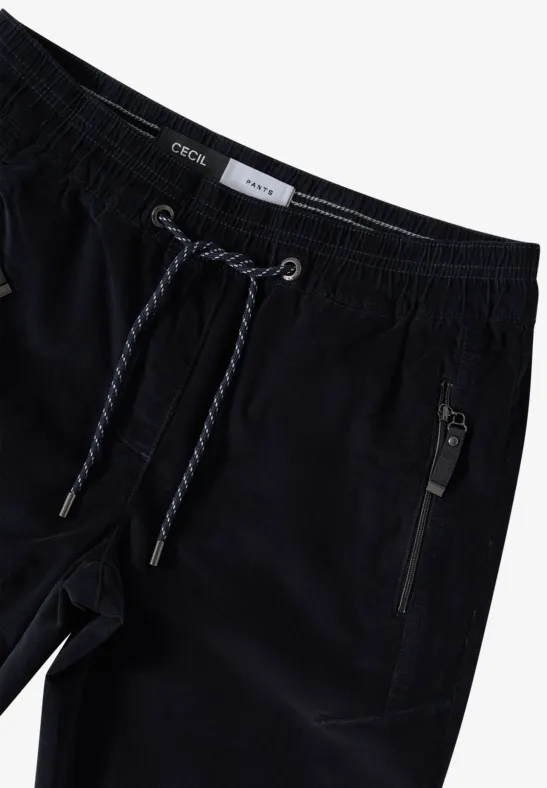 Cordhose im Causal Fit dark blue corduroy