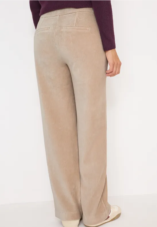 Wide Legs pantalon en velours côtelé silvery beige