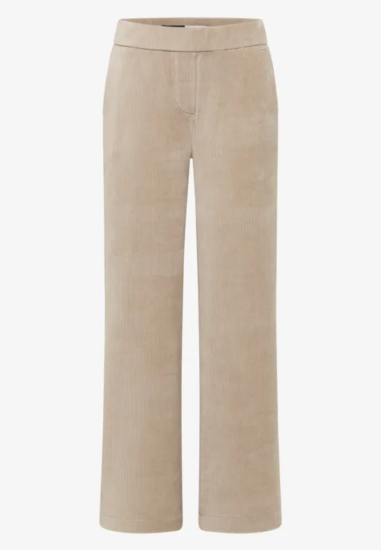 Wide Legs pantalon en velours côtelé silvery beige
