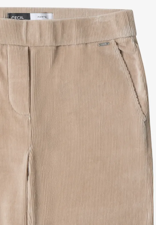 Wide Legs pantalon en velours côtelé silvery beige