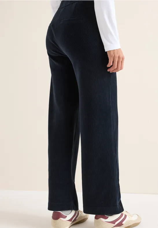 Wide Legs pantalon en velours côtelé dark blue corduroy