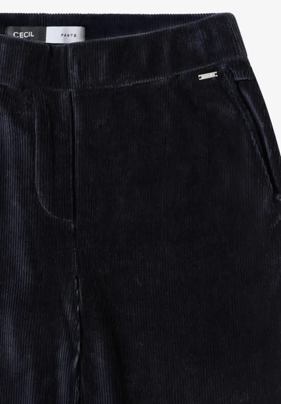 Wide Legs pantalon en velours côtelé dark blue corduroy