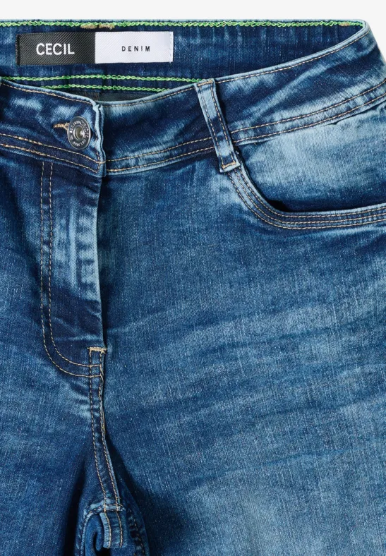Wide Leg Jeans mid blue used wash