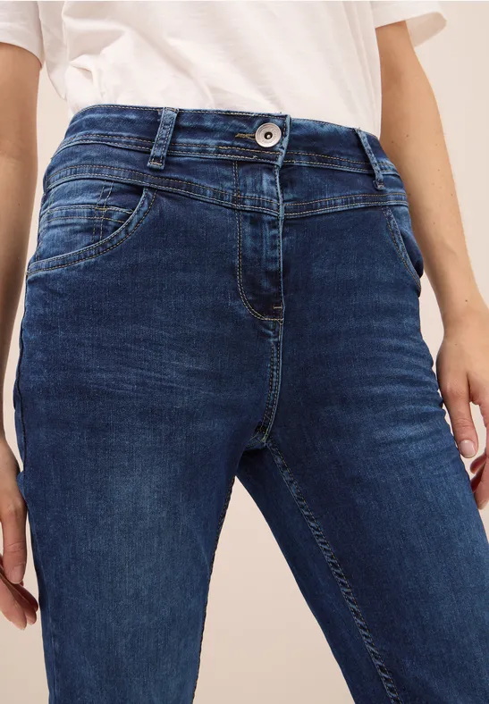 Slim Fit jeans mid blue used wash