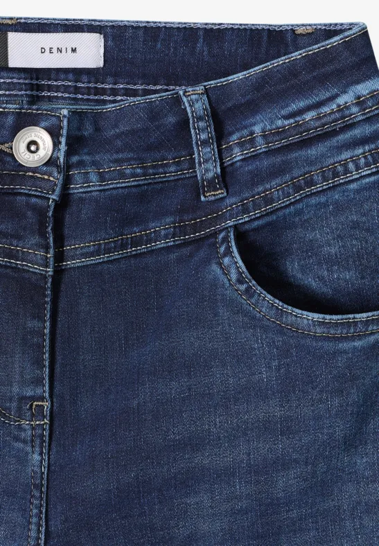 Slim Fit jeans mid blue used wash