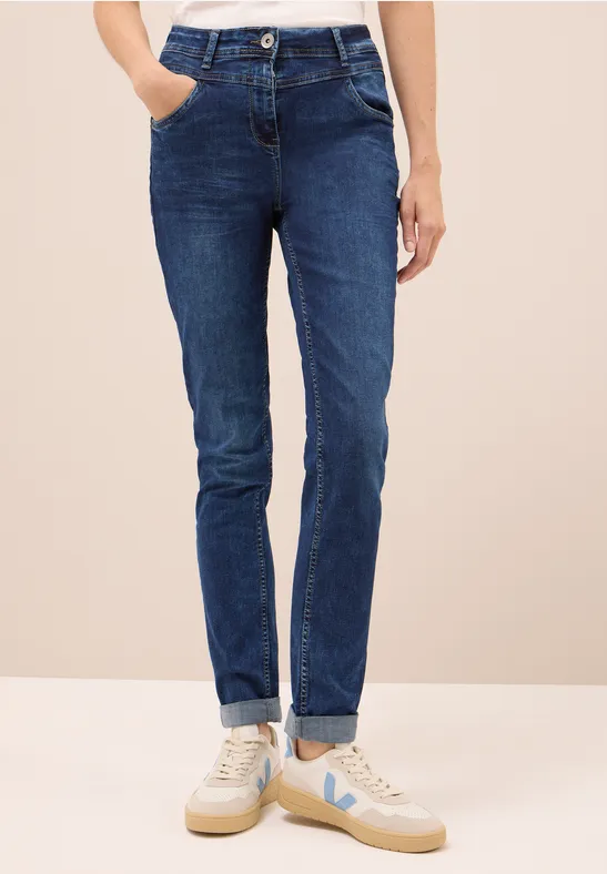 Slim Fit jeans mid blue used wash