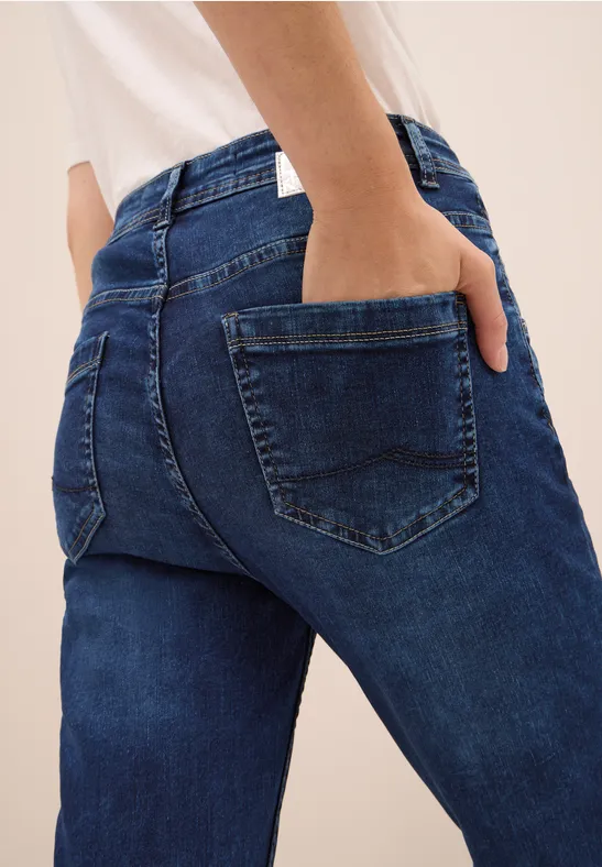 Slim Fit jeans mid blue used wash
