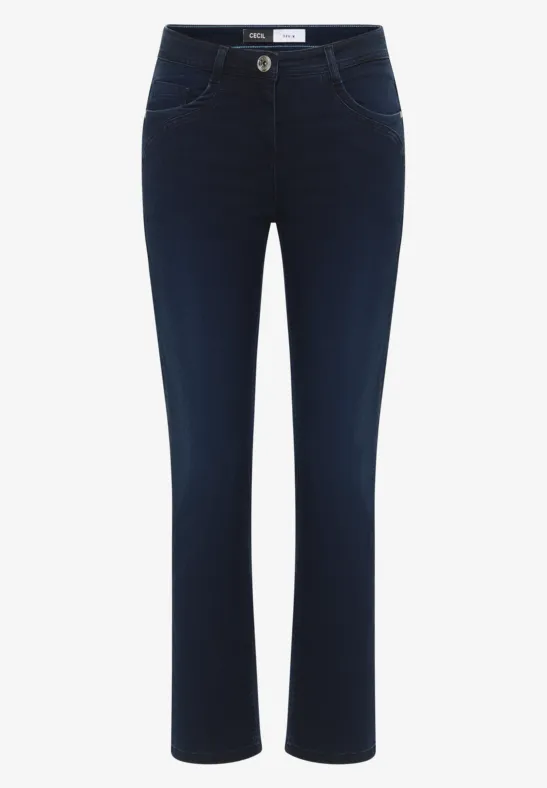 Straight Leg Jeans blue black used wash