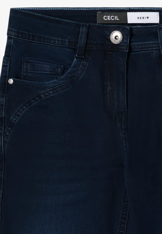 Straight Leg Jeans blue black used wash