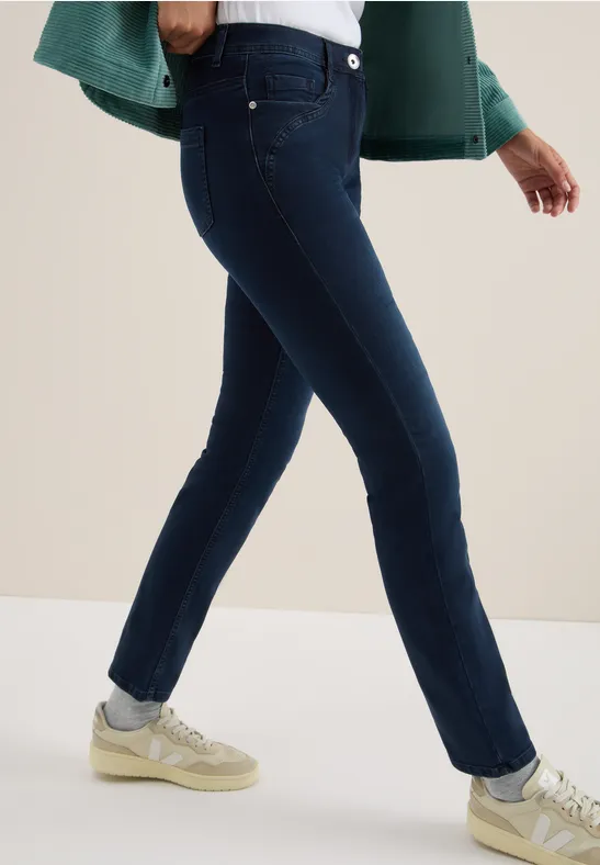 Straight Leg Jeans blue black used wash