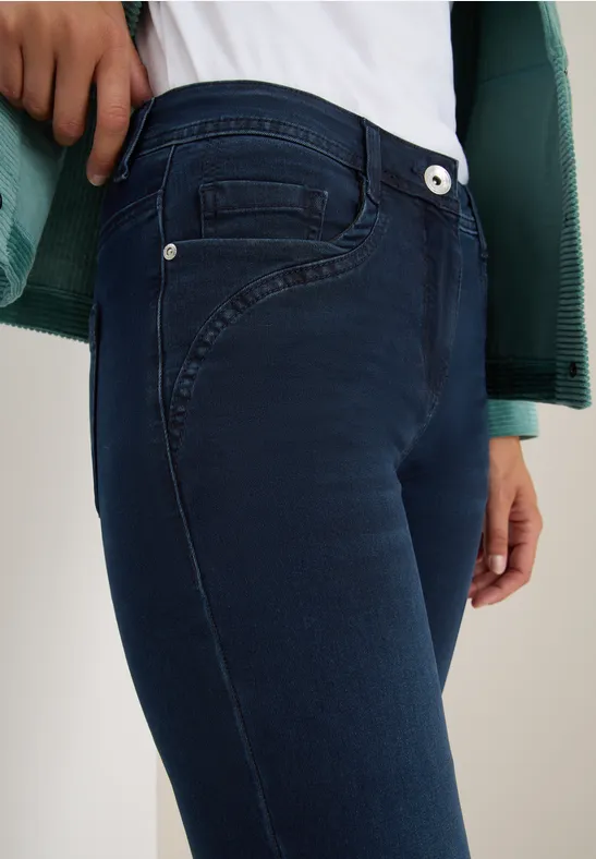 Straight Leg Jeans blue black used wash