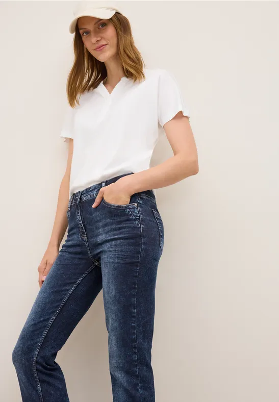 Jeans Bootcut mid blue used wash