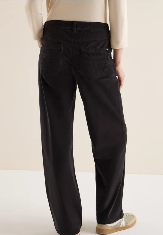 Wide Leg Cordhose carbon grey
