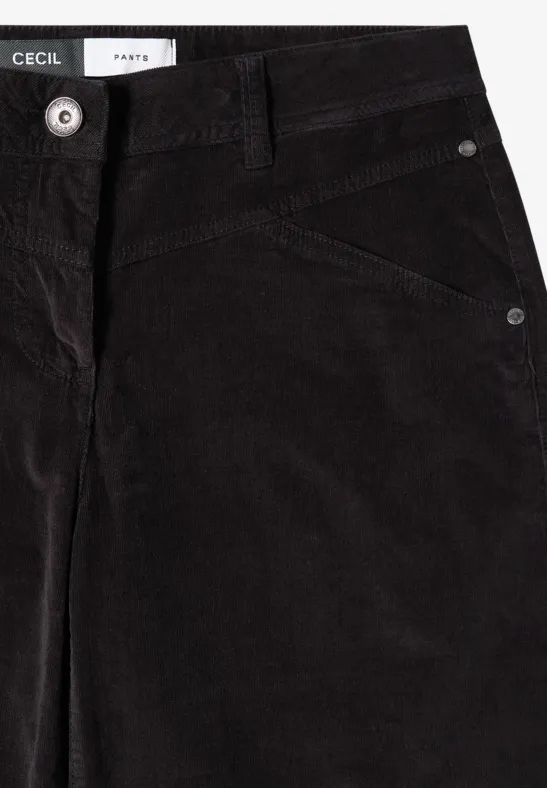Wide Leg Cordhose carbon grey