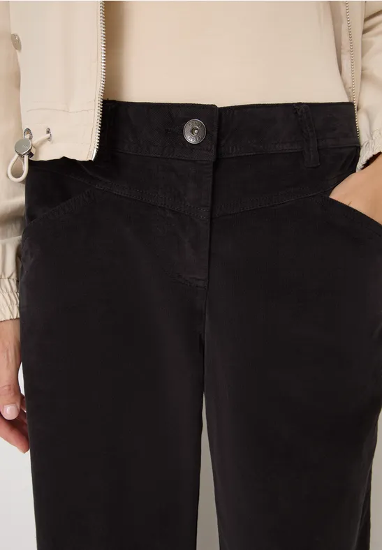 Wide Leg Cordhose carbon grey