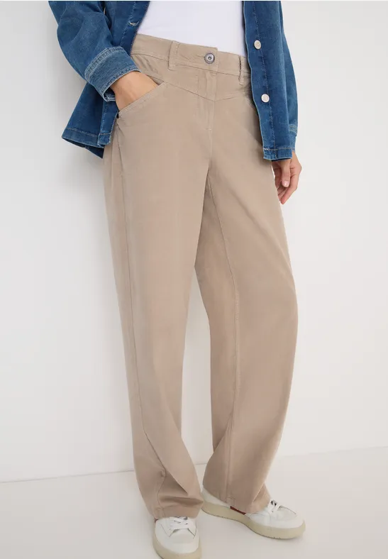 Wide Leg Cordhose silvery beige