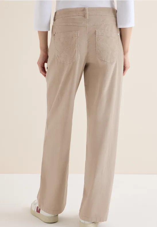 Wide Leg Cordhose silvery beige