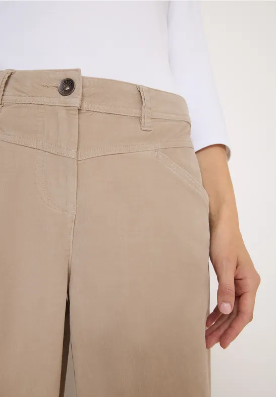 Wide Leg Cordhose silvery beige