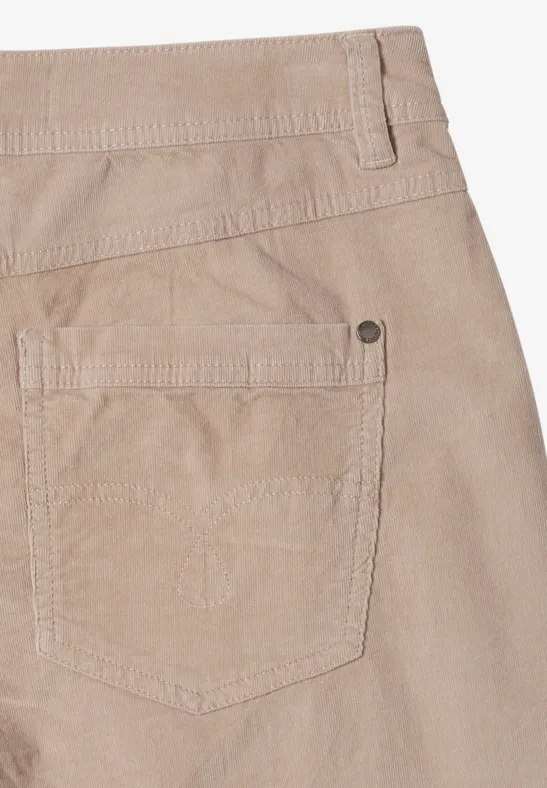 Wide Leg Cordhose silvery beige