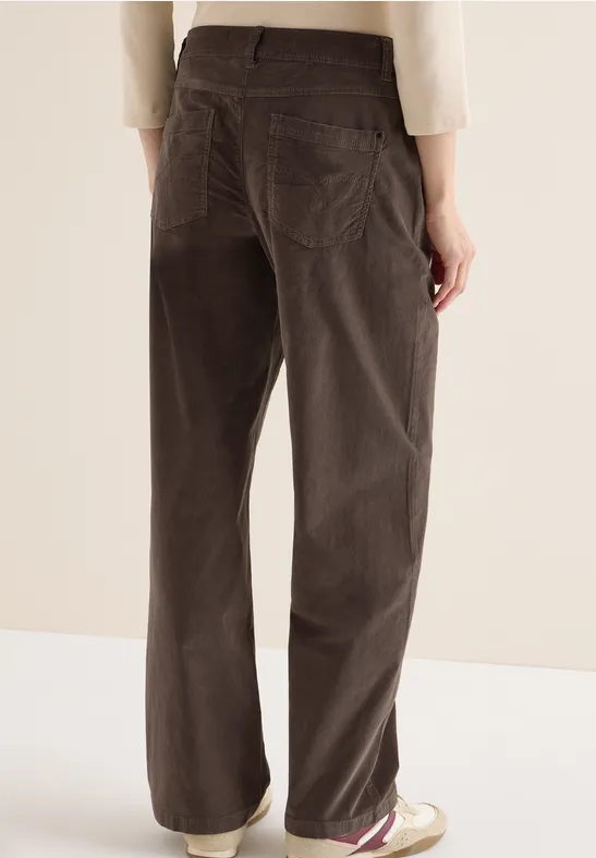 Wide Leg Cordhose misty taupe