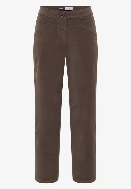 Wide Leg Cordhose misty taupe