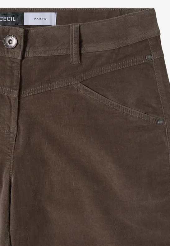 Wide Leg Cordhose misty taupe