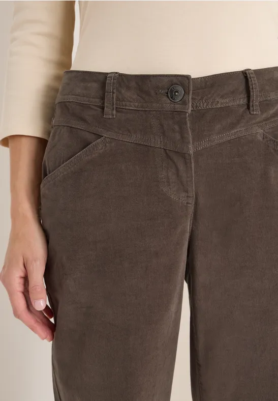 Wide Leg Cordhose misty taupe