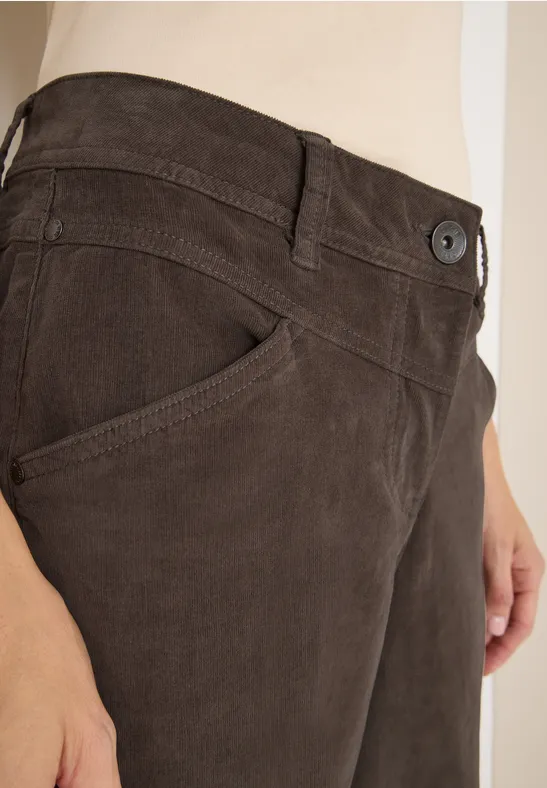 Wide Leg Cordhose misty taupe