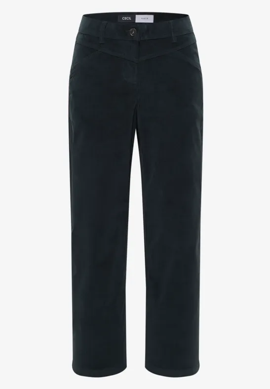 Wide Leg Cordhose dark emerald green