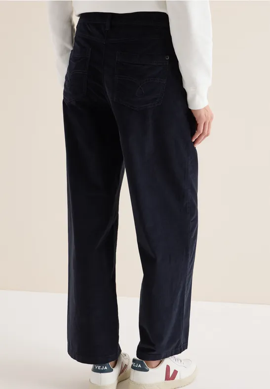 Wide Legs pantalon en velours côtelé dark blue corduroy