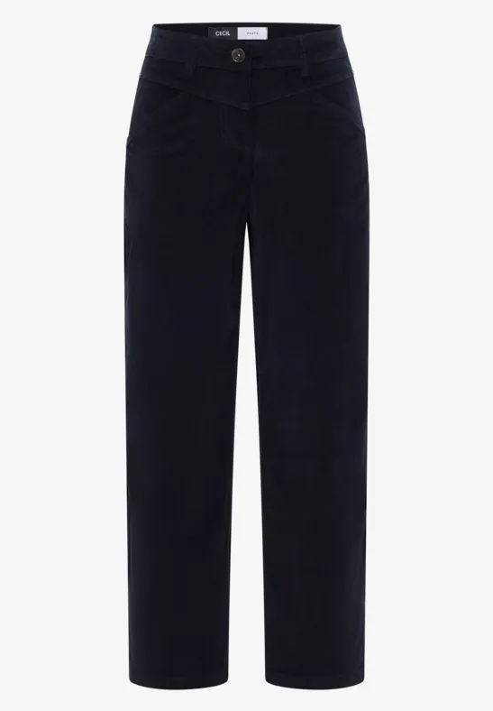 Wide Legs pantalon en velours côtelé dark blue corduroy