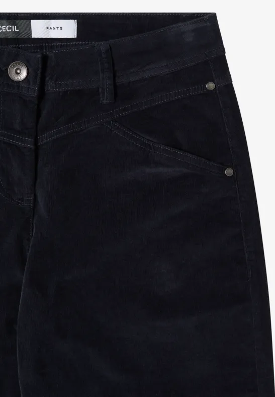 Wide Legs pantalon en velours côtelé dark blue corduroy