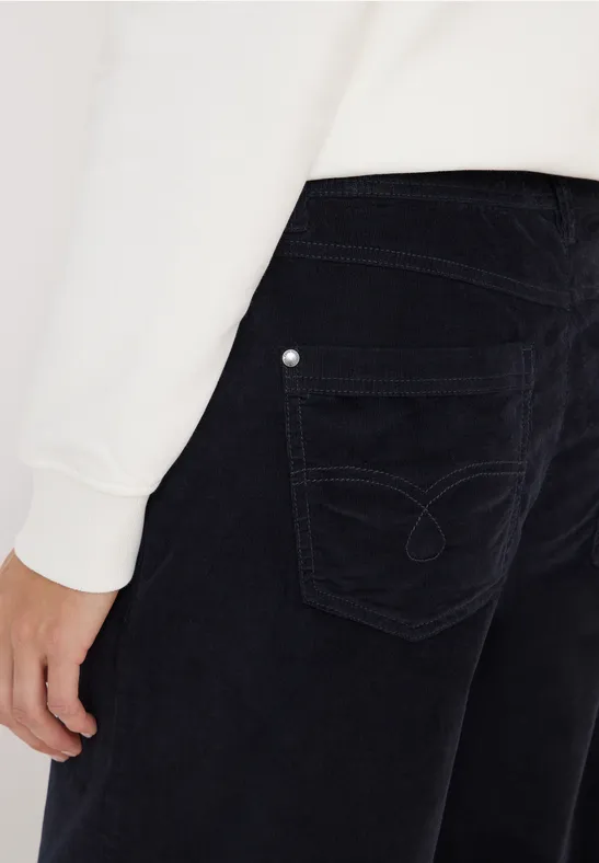 Wide Legs pantalon en velours côtelé dark blue corduroy