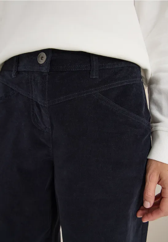 Wide Legs pantalon en velours côtelé dark blue corduroy