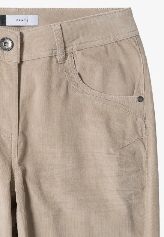 Slim Fit Cordhose silvery beige