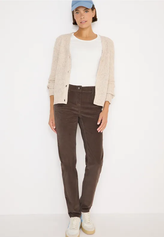 Slim Fit Cordhose misty taupe