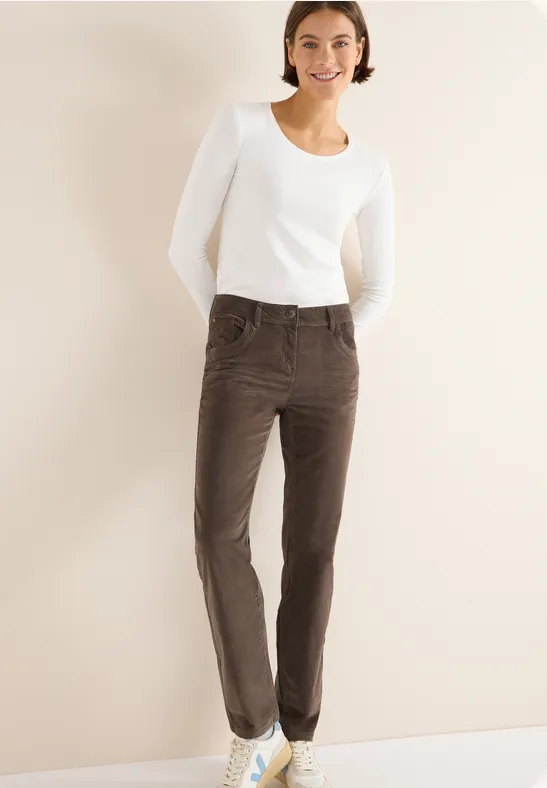 Slim Fit Cordhose misty taupe