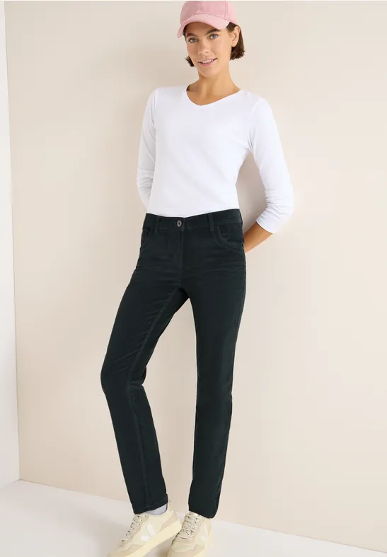 Slim Fit Cordhose dark emerald green
