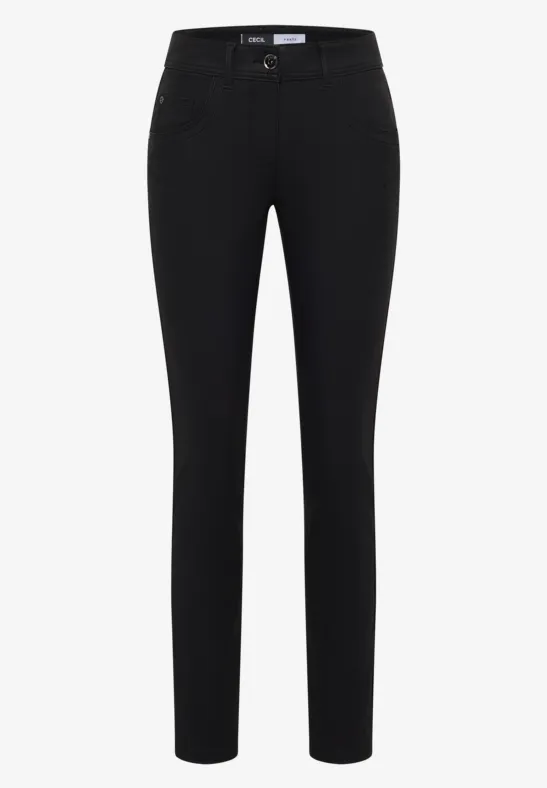Broek in lederlook Black