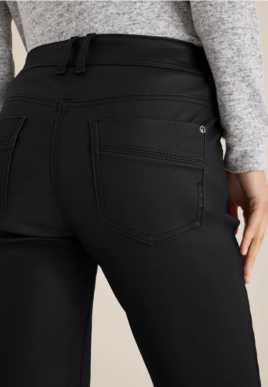Broek in lederlook Black
