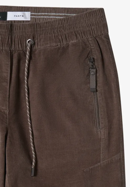 Comfortabele corduroy broek misty taupe