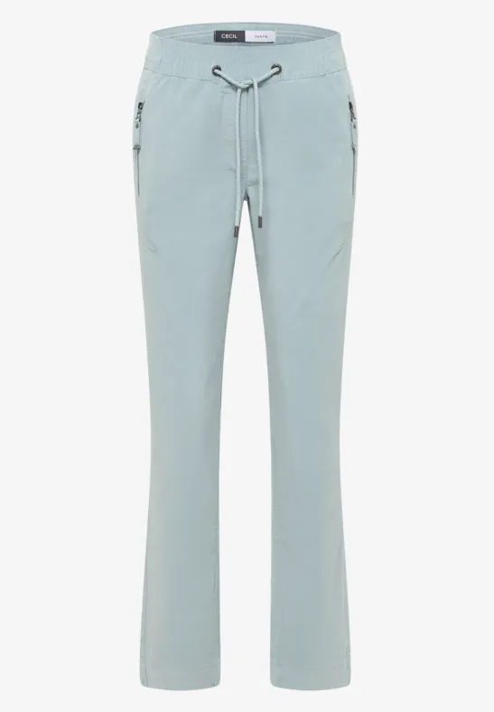 Comfortabele corduroy broek light mint blue