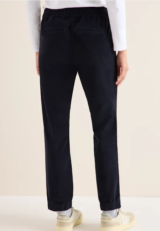 Comfortabele corduroy broek dark blue corduroy