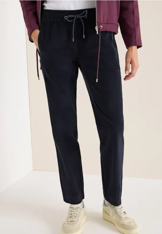 Comfortabele corduroy broek dark blue corduroy